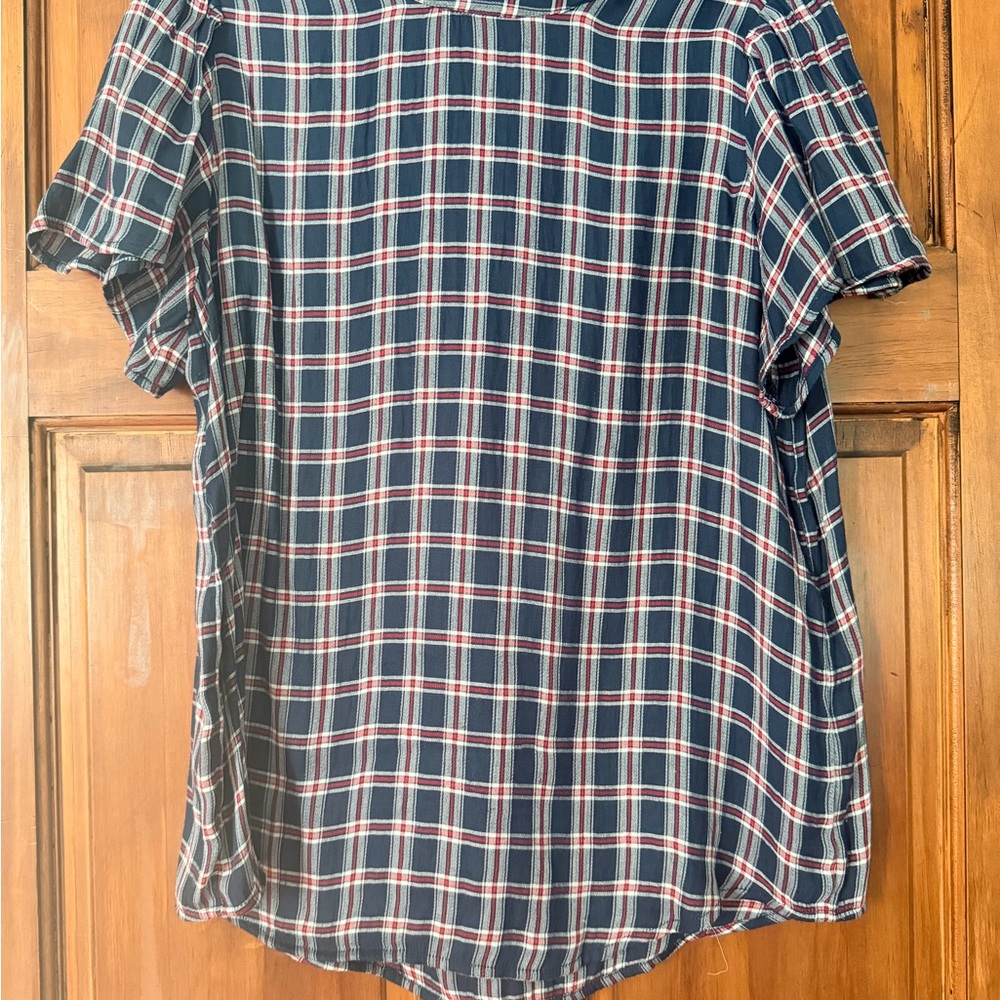 Loft Plaid Short Sleeve Women's Top